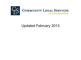 Community Legal Services Welfare-to