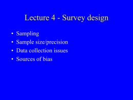 Lecture 8 - Survey design (Oct 1)