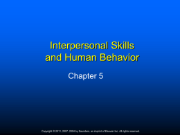 Chapter Five Interpersonal Skills and Human Behavior