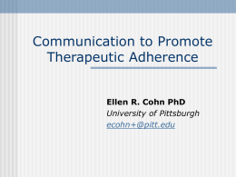 Professional Communication to Promote Patient Compliance