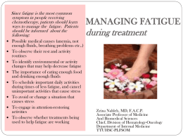 MANAGING FATIGUE during treatment