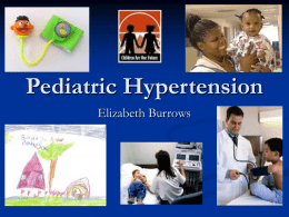 Pediatric Hypertension - University of Kentucky