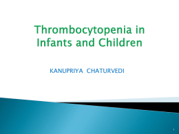 Thrombocytopenia in Infants and Children