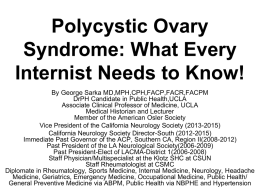Polycystic Ovary Syndrome - American College of Physicians
