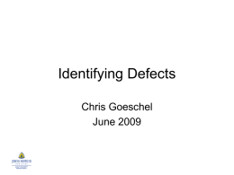 Identifying Defects