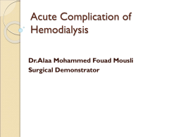 Complication of Hemodialysis