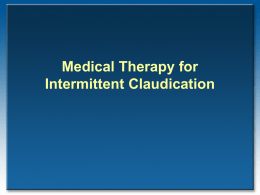 Pharmacotherapy of Claudication
