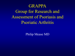 First International Psoriatic Arthritis Working Group Meeting: 8/15