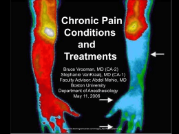 Chronic Pain Problems and Techniques