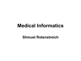 Medical Informatics - School of Engineering and Applied Science