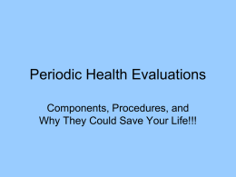 Periodic Health Evaluations