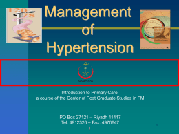 Evaluation of hypertensive patient