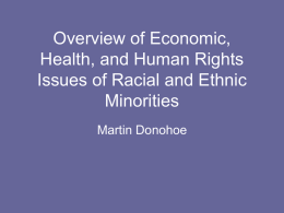 Economic, health and human rights issues of racial and ethnic