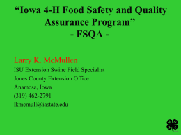 Iowa 4-H Food Safety and Quality Assurance Program