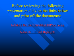 hipaa - The Bair Foundation
