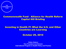 Commonwealth Fund - Alliance for Health Reform Capitol Hill