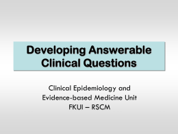 Asking clinical questions