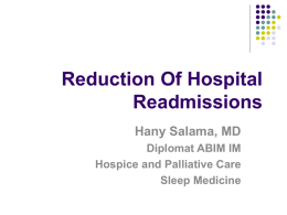 Reduction Of Hospital Readmissions