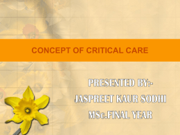 concept of critical care