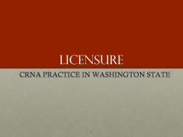 licensure - Washington Association of Nurse Anesthetists | WANA