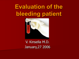 Evaluation of the bleeding patient