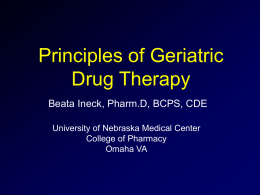 Principles of Geriatric Drug Therapy