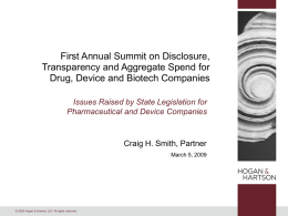 First Annual Summit on Disclosure, Transparency and Aggregate