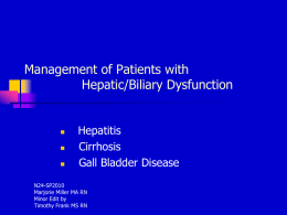 Management of Patients with Problems of Liver Function