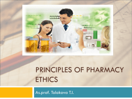 1 Principles of Pharmacy Ethics