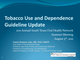 Tobacco Use and Dependence Guideline Update