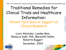 Use of Patient Care Data for Clinical Research