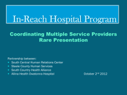Slides: In Reach Hospital Program