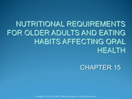 Nutritional requirements for older adults & eating habits affecting