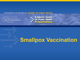 Smallpox Vaccination - Office of Public Health Practice