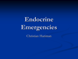Endocrine Emergencies - UHCW Medical Education