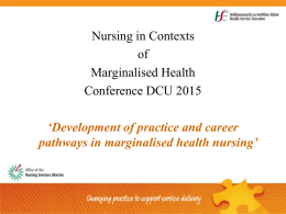 Development of practice and career pathways in marginalised