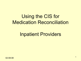 Provider Training for Electronic Medication