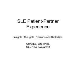 SLE Patient-Partner Experience