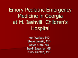 Pediatric Emergency Medicine in Georgia AIHA Initiatives 4