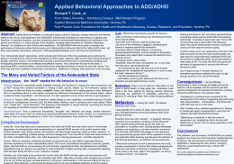 Applied Behavioral Approaches to ADD/ADHD Richard T. Cook, Jr.