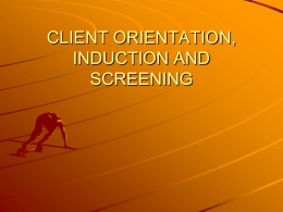 Client Orientation & Program