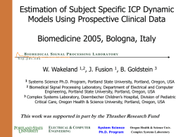 Estimation of Subject Specific ICP Dynamic Models Using