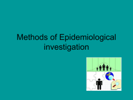 Methods Epidemiological investigation