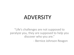 adversity - Dr. Roberta Dev Anand