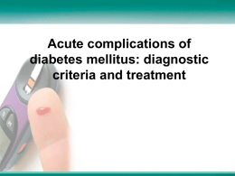 05. Emergency care acute complications of diabetes mellitus