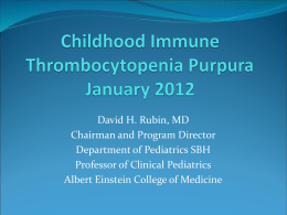 Childhood Immune Thrombocytic Purpura January