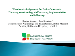 Ward control alignment for Patient`s Anemia: Planning, constructing