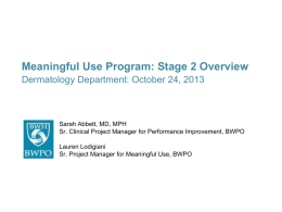 Meaningful Use Program: Stage 2 Overview