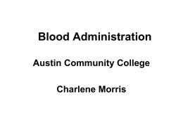 Blood Administration - Austin Community College
