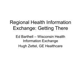 Wisconsin Health Information Exchange WHIE Business Plan The